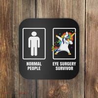 Dabbing Unicorn Eye Surgery Survivor Recovery Get Well Gift Coaster thumb 0