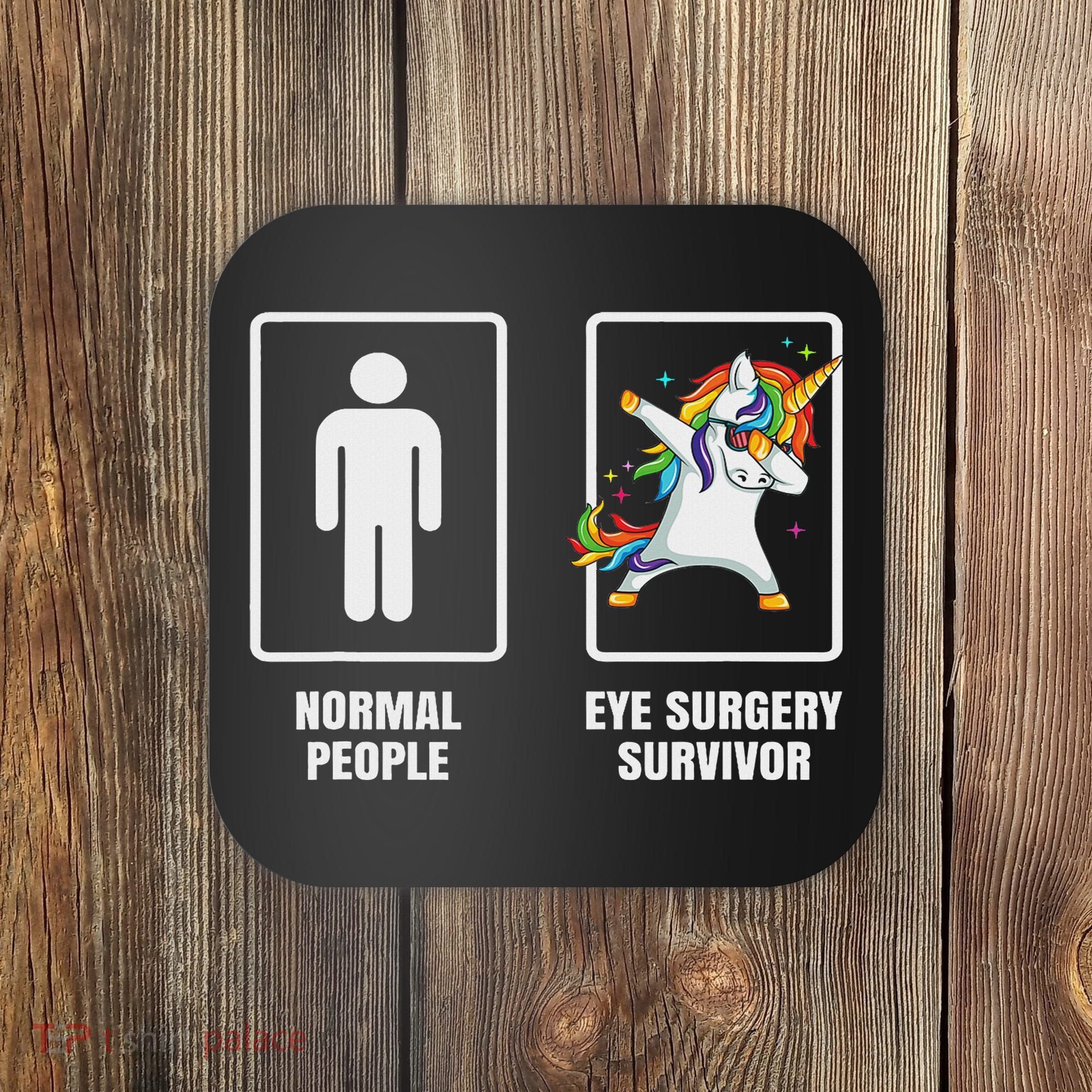 Dabbing Unicorn Eye Surgery Survivor Recovery Get Well Gift Coaster