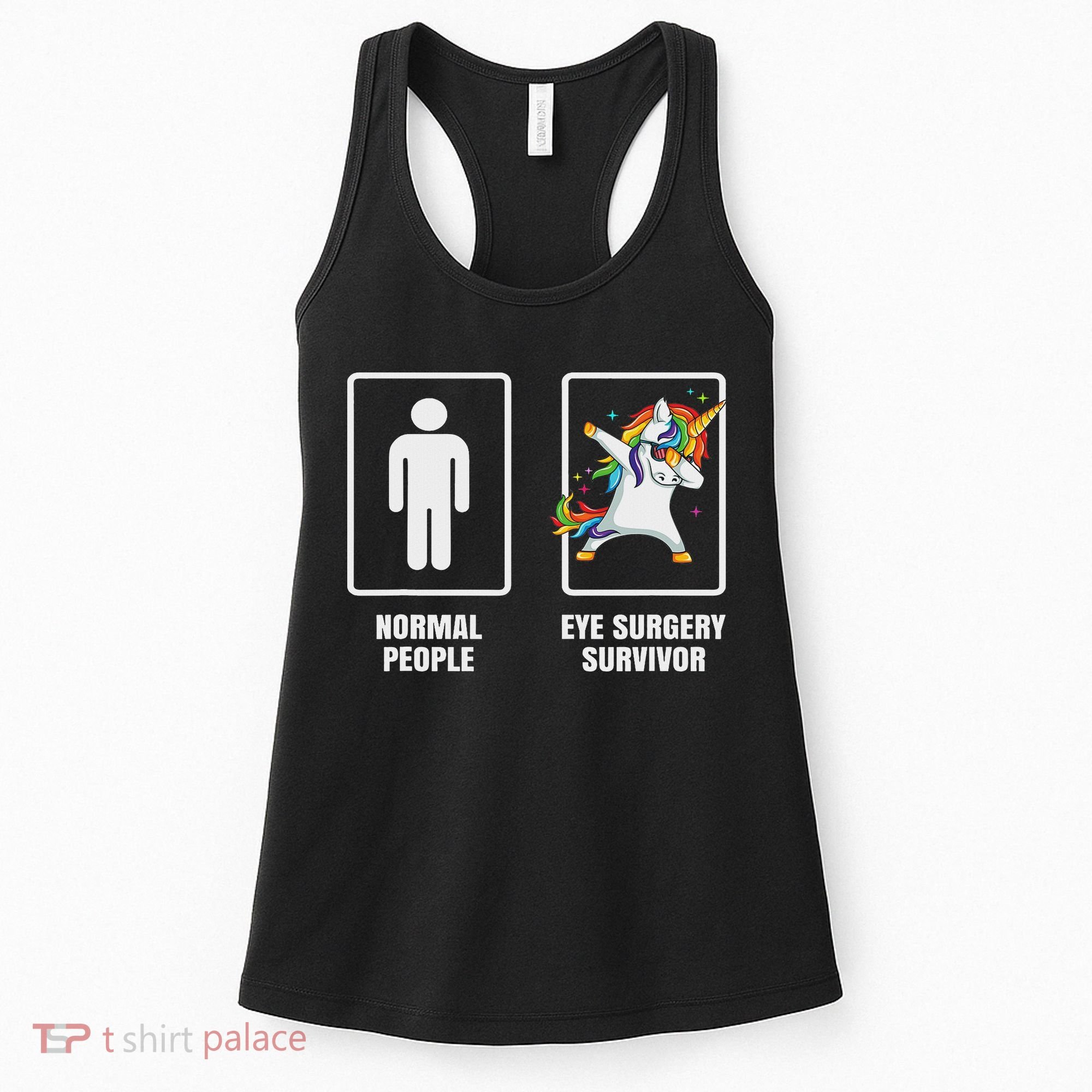 Dabbing Unicorn Eye Surgery Survivor Recovery Get Well Gift Women's Tank Top