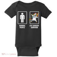 Dabbing Unicorn Eye Surgery Survivor Recovery Get Well Gift Baby Bodysuit thumb 0