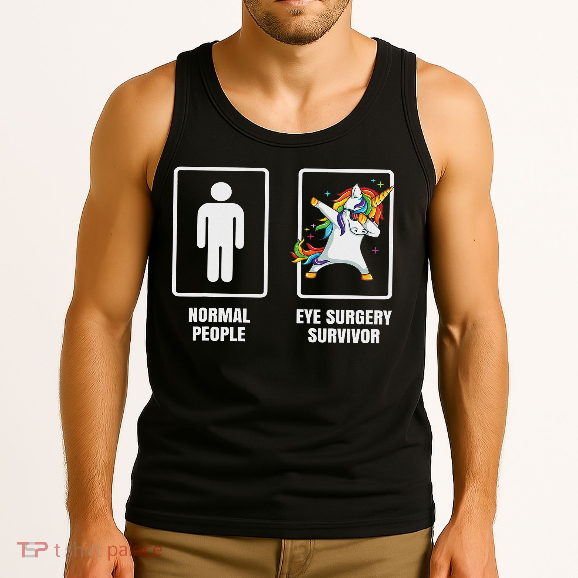Dabbing Unicorn Eye Surgery Survivor Recovery Get Well Gift Tank Top
