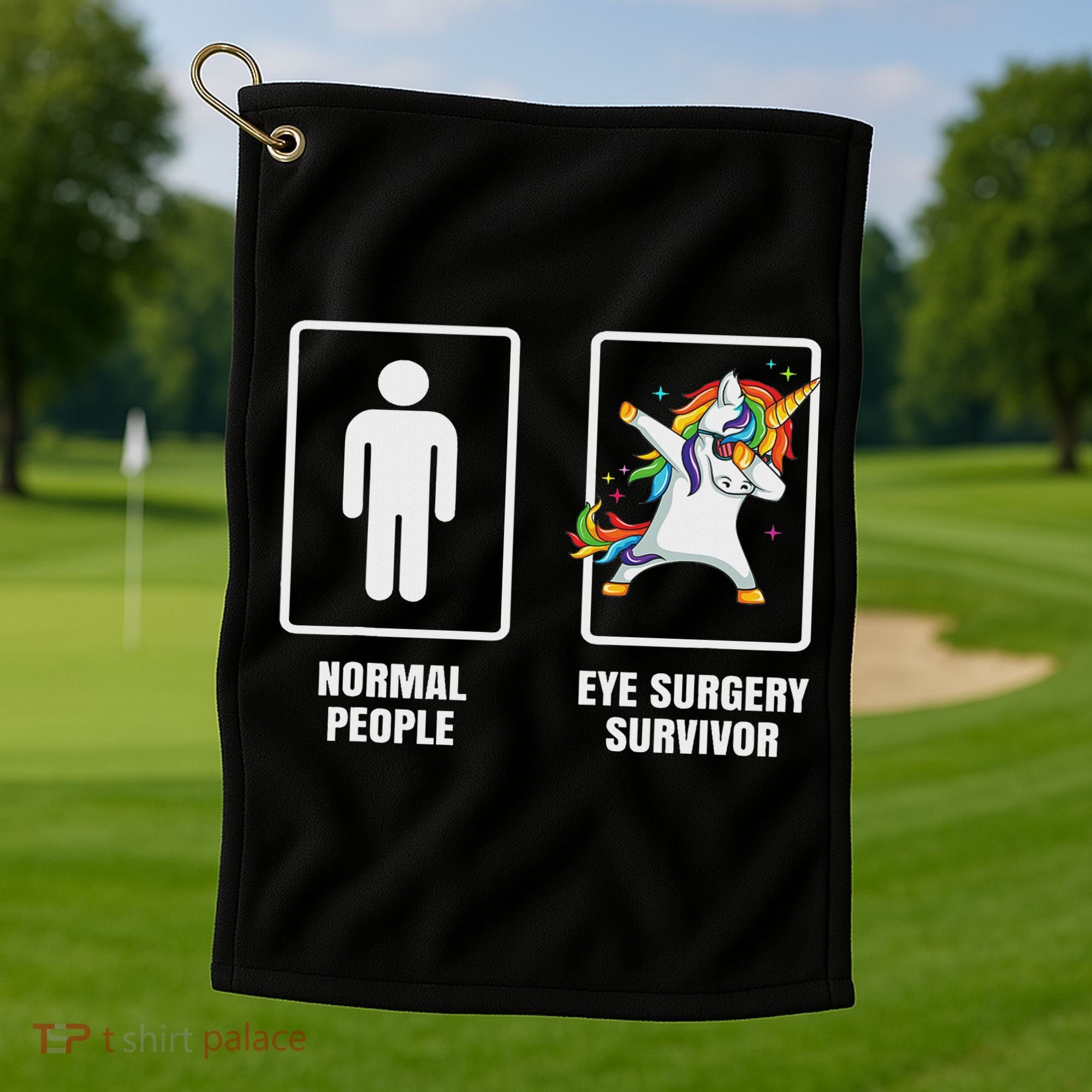 Dabbing Unicorn Eye Surgery Survivor Recovery Get Well Gift Golf Towel