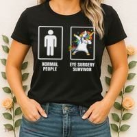 Dabbing Unicorn Eye Surgery Survivor Recovery Get Well Gift Women's T-Shirt thumb 2