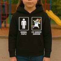 Dabbing Unicorn Eye Surgery Survivor Recovery Get Well Gift Kids Hoodie thumb 3