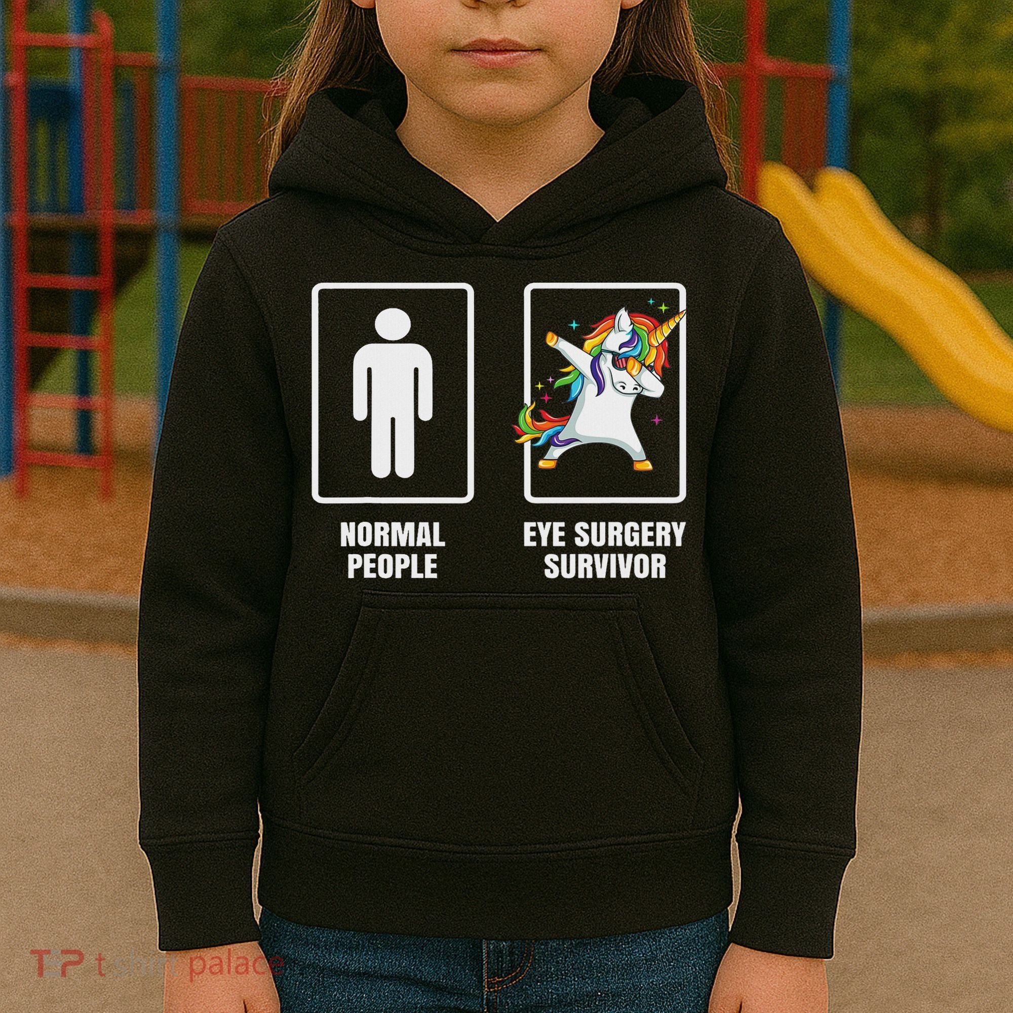 Dabbing Unicorn Eye Surgery Survivor Recovery Get Well Gift Kids Hoodie