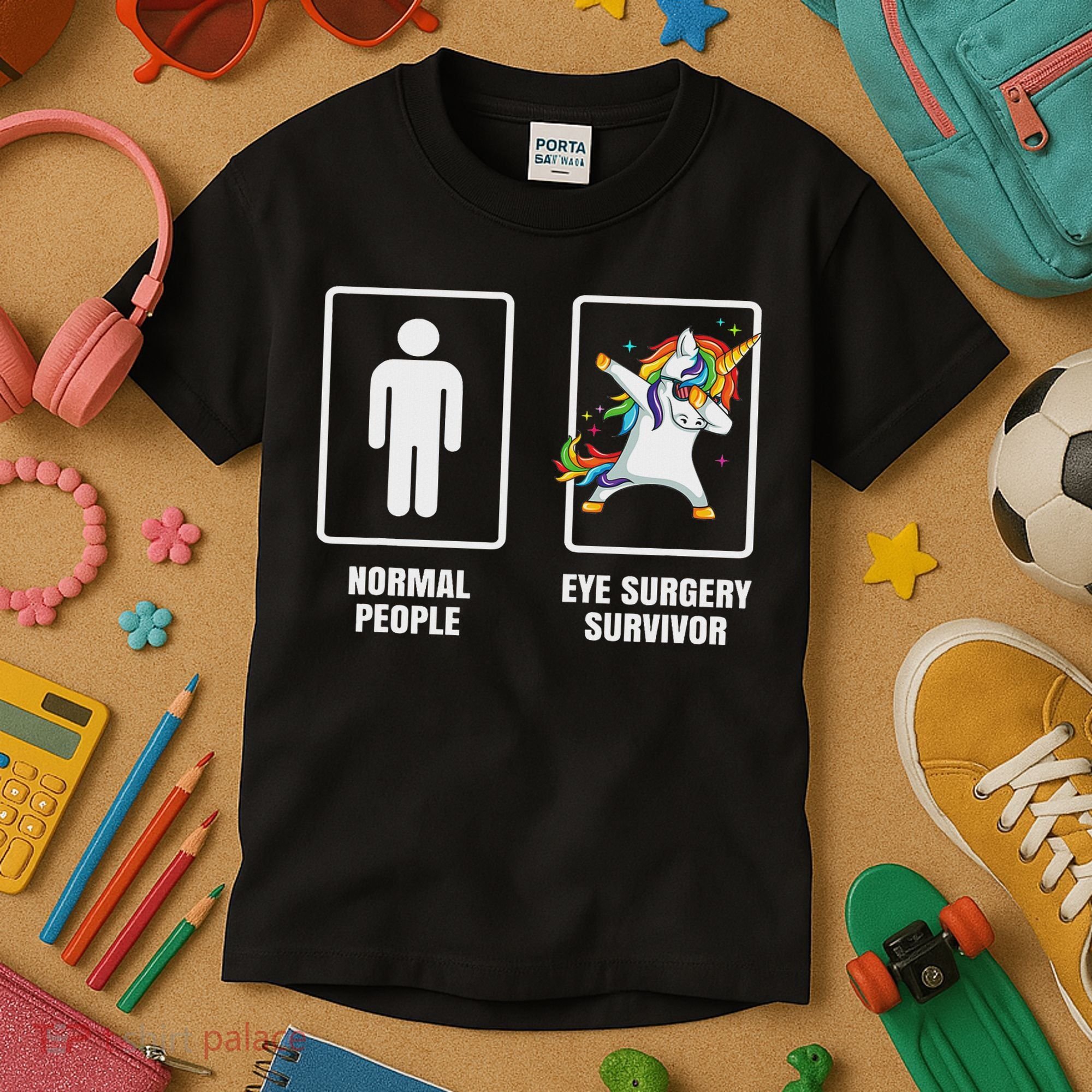 Dabbing Unicorn Eye Surgery Survivor Recovery Get Well Gift Kids T-Shirt