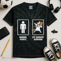 Dabbing Unicorn Eye Surgery Survivor Recovery Get Well Gift Kids Tie-Dye T-Shirt thumb 2