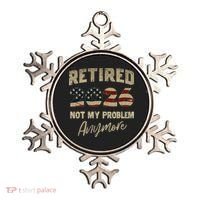 Distressed USA Flag Retired 2026 Not My Problem Anymore Ornament thumb 0
