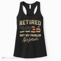 Distressed USA Flag Retired 2026 Not My Problem Anymore Women's Tank Top thumb 0