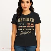 Distressed USA Flag Retired 2026 Not My Problem Anymore Women's T-Shirt thumb 4