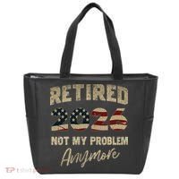 Distressed USA Flag Retired 2026 Not My Problem Anymore Tote Bag thumb 0