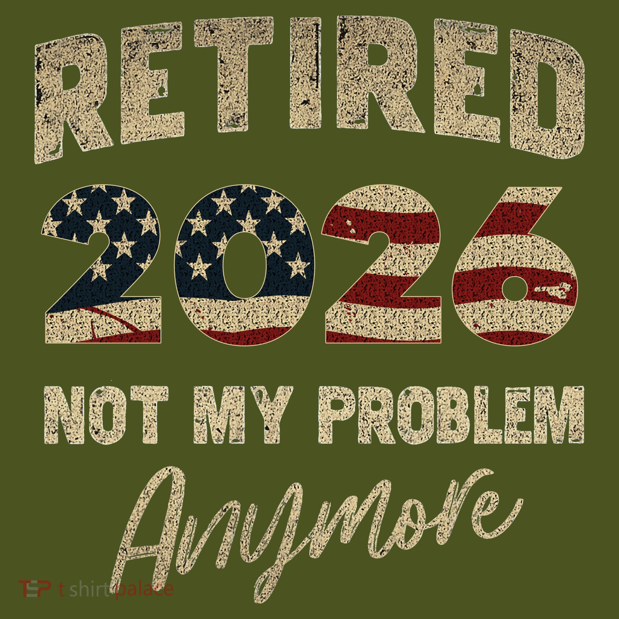 Distressed USA Flag Retired 2026 Not My Problem Anymore Mousepad
