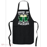 Drink Up Fuckers Funny St Patricks Day Beer Lover Bitches Apron thumb 0