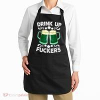 Drink Up Fuckers Funny St Patricks Day Beer Lover Bitches Apron thumb 2