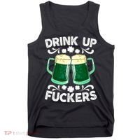 Drink Up Fuckers Funny St Patricks Day Beer Lover Bitches Tank Top thumb 0