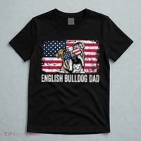 Distressed USA Flag English Bulldog Dad Fathers Day T-Shirt thumb 5