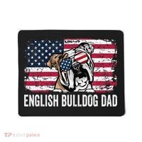 Distressed USA Flag English Bulldog Dad Fathers Day Mousepad thumb 0