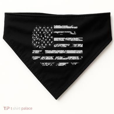 Distressed Usa Flag Gift USA-Made Doggie Bandana