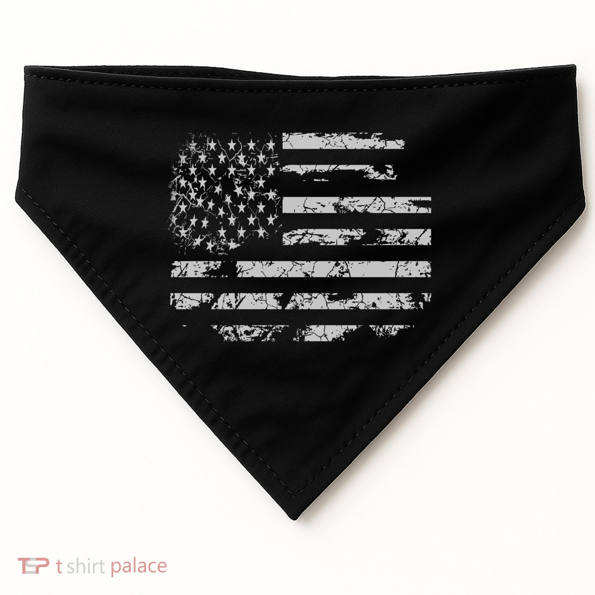 Distressed Usa Flag Gift USA-Made Doggie Bandana