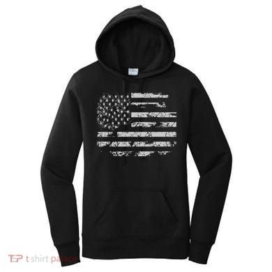 Distressed Usa Flag Gift Women's Hoodie