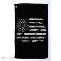 Distressed Usa Flag Gift Golf Towel thumb 0