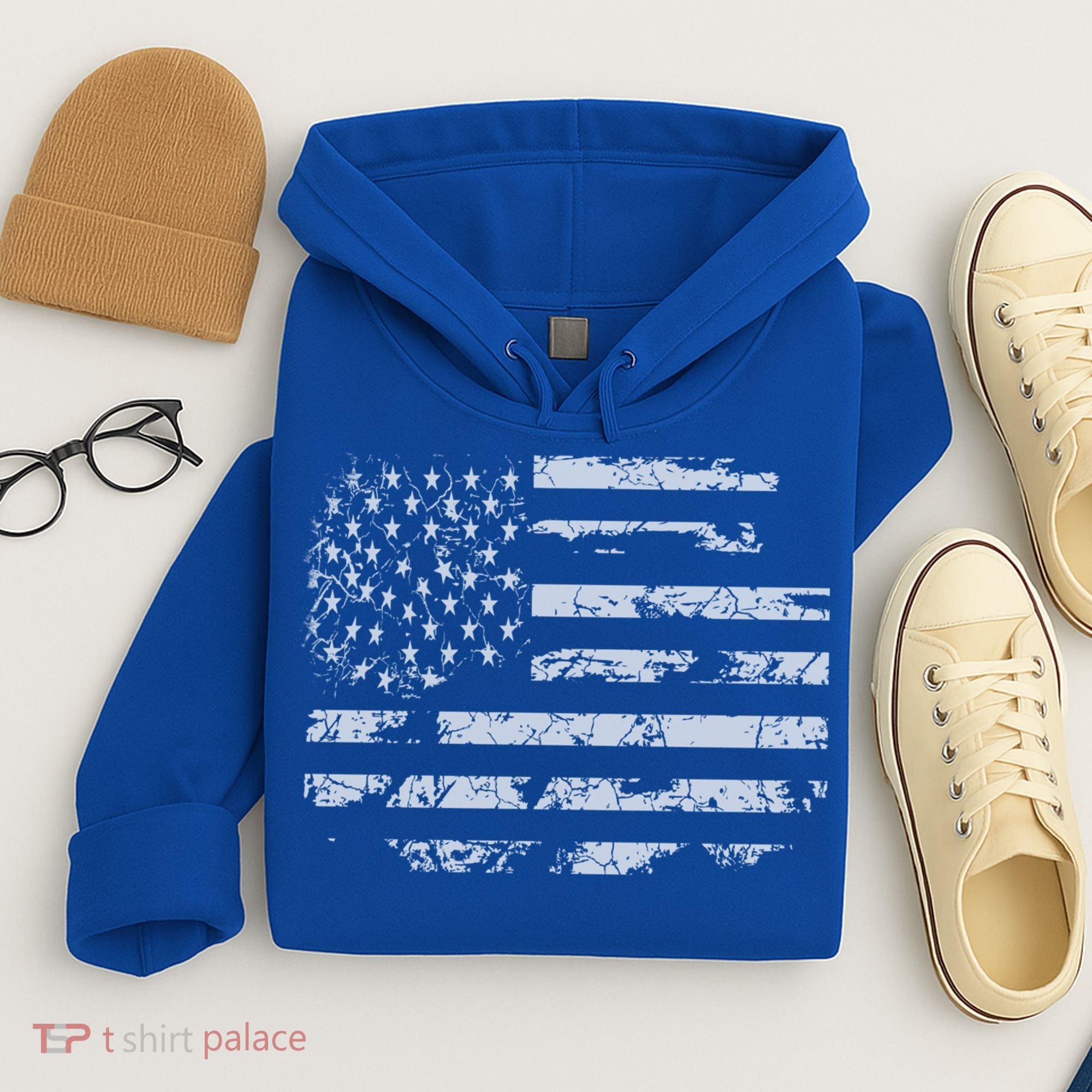 Distressed Usa Flag Gift Hoodie