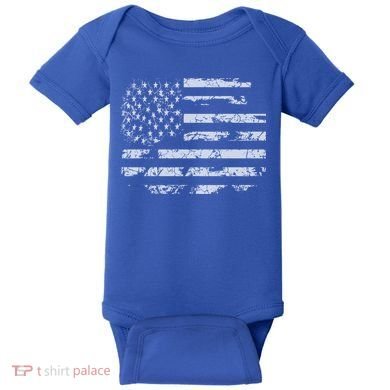 Distressed Usa Flag Gift Baby Bodysuit