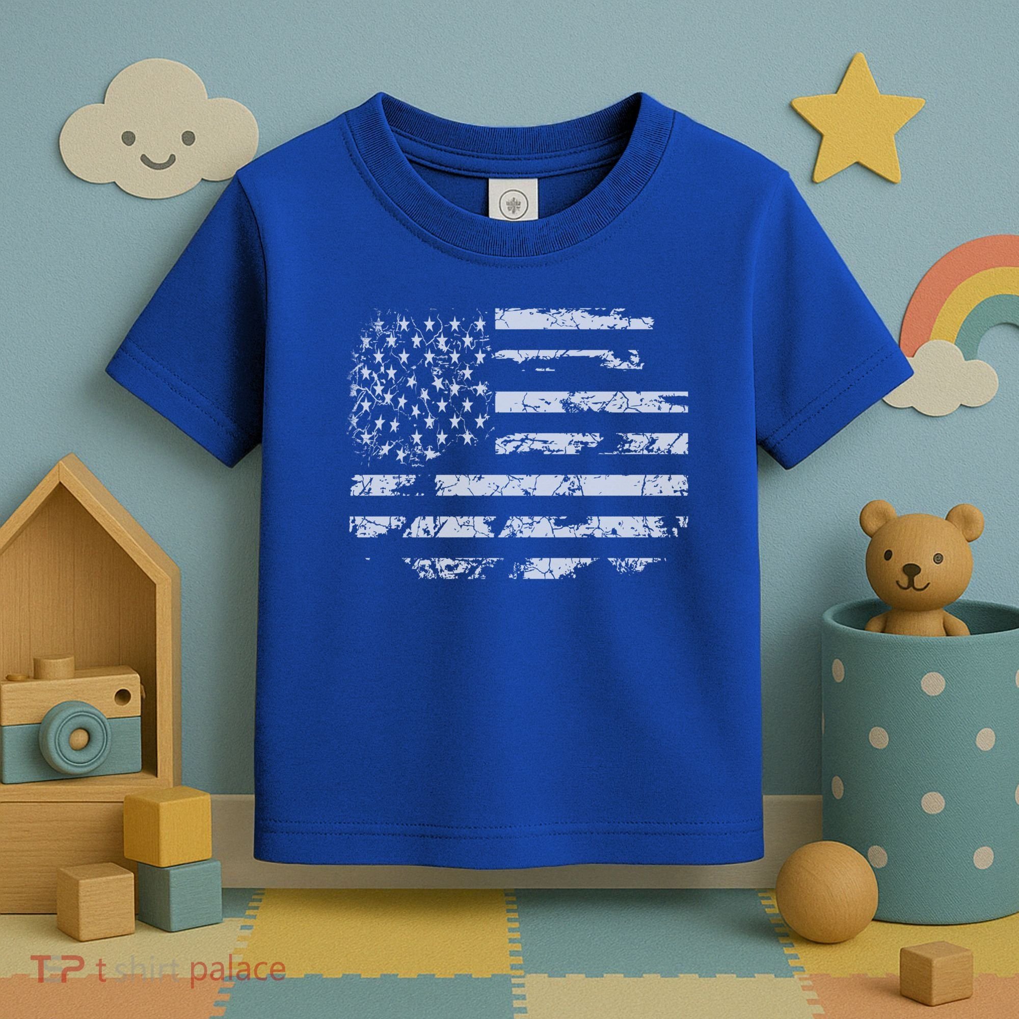 Distressed Usa Flag Gift Toddler T-Shirt