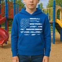 Distressed Usa Flag Gift Kids Hoodie thumb 2