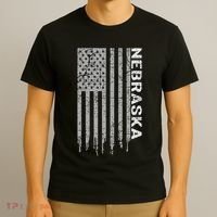 Distressed Usa Flag Patriotic American From Nebraska T-Shirt thumb 3
