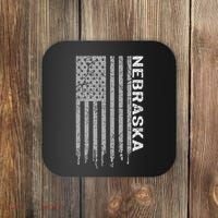 Distressed Usa Flag Patriotic American From Nebraska Coaster thumb 0