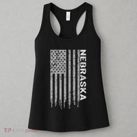 Distressed Usa Flag Patriotic American From Nebraska Women's Tank Top thumb 3