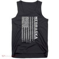 Distressed Usa Flag Patriotic American From Nebraska Tank Top thumb 0