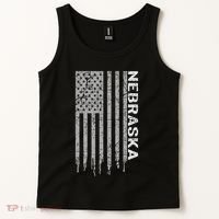 Distressed Usa Flag Patriotic American From Nebraska Tank Top thumb 2