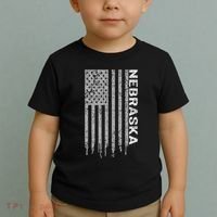 Distressed Usa Flag Patriotic American From Nebraska Toddler T-Shirt thumb 2