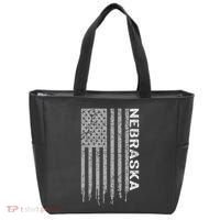 Distressed Usa Flag Patriotic American From Nebraska Tote Bag thumb 0