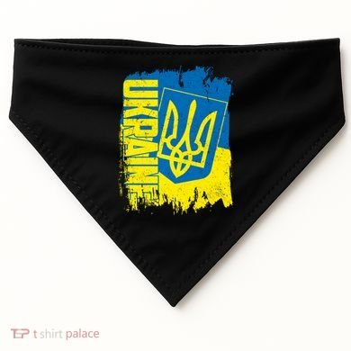 Distressed Ukraine Flag Stand With Support Ukraine USA-Made Doggie Bandana