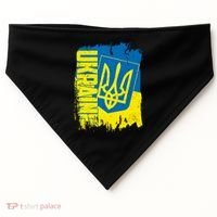 Distressed Ukraine Flag Stand With Support Ukraine USA-Made Doggie Bandana thumb 0