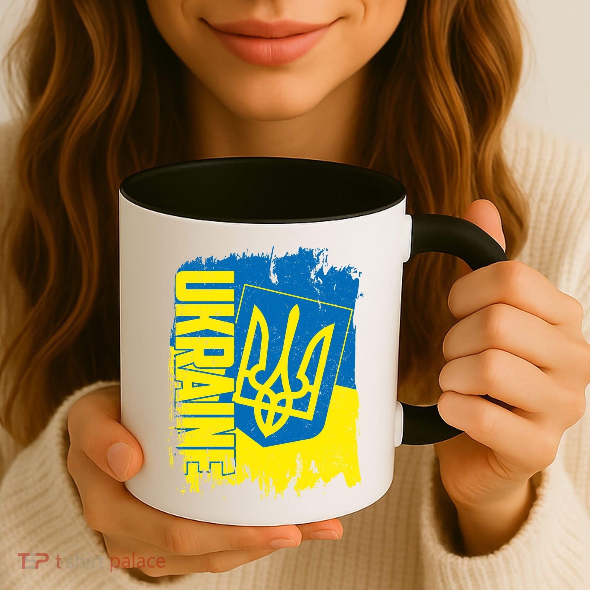 Distressed Ukraine Flag Stand With Support Ukraine Coffee Mug