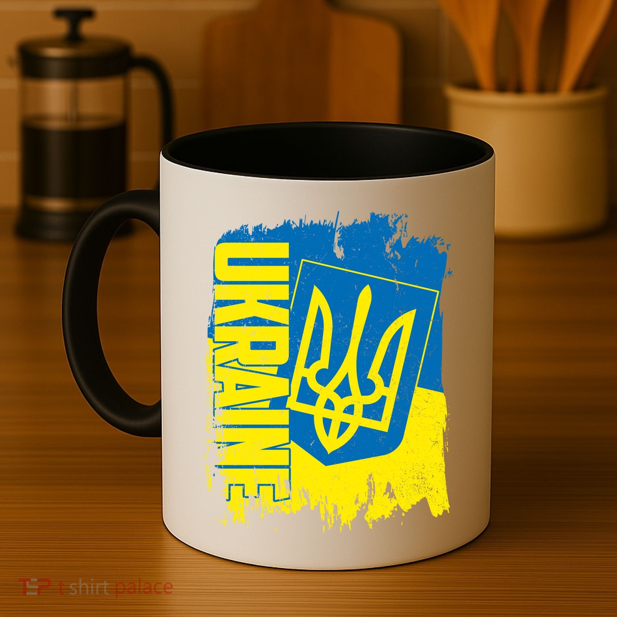 Distressed Ukraine Flag Stand With Support Ukraine Coffee Mug