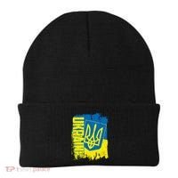 Distressed Ukraine Flag Stand With Support Ukraine Beanie thumb 0