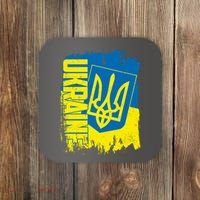 Distressed Ukraine Flag Stand With Support Ukraine Coaster thumb 0
