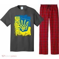 Distressed Ukraine Flag Stand With Support Ukraine Pajama Set thumb 0