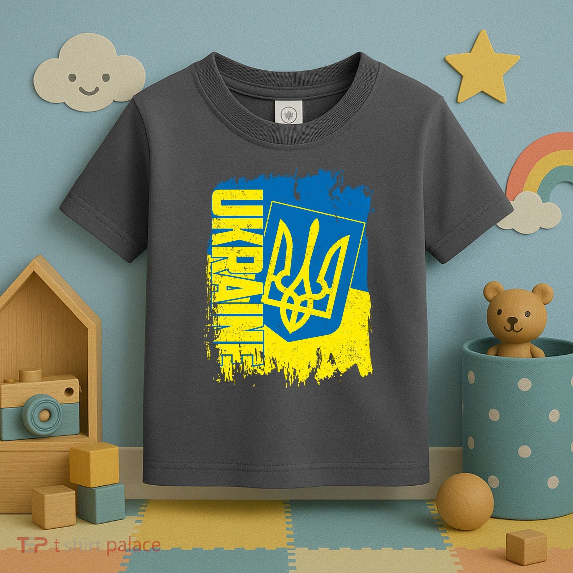 Distressed Ukraine Flag Stand With Support Ukraine Toddler T-Shirt