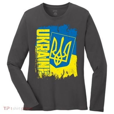 Distressed Ukraine Flag Stand With Support Ukraine Women's Long Sleeve Shirt