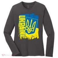 Distressed Ukraine Flag Stand With Support Ukraine Women's Long Sleeve Shirt thumb 0