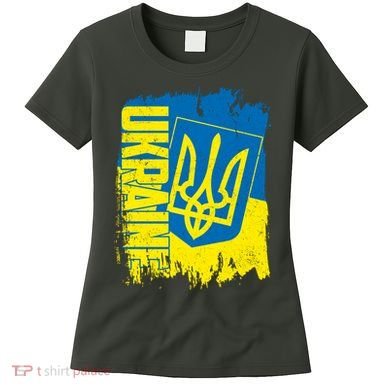 Distressed Ukraine Flag Stand With Support Ukraine Women's T-Shirt