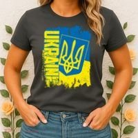Distressed Ukraine Flag Stand With Support Ukraine Women's T-Shirt thumb 2