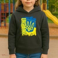 Distressed Ukraine Flag Stand With Support Ukraine Kids Hoodie thumb 3