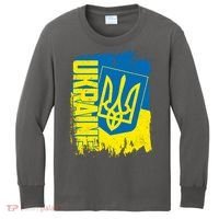 Distressed Ukraine Flag Stand With Support Ukraine Kids Long Sleeve Shirt thumb 0